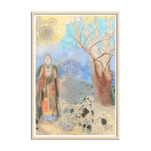 Buddha, Religious Painting, Faith Wall Art, Buddhist Painting, Buddhism Wall Art, Buddha Meditatiing Under Tree Canvas Print