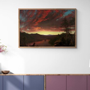 Twilight in the Wilderness von Frederic Edwin Church Amerikanische Landschaft, Exotische Himmelsansicht Leinwand Kunstdruck Wohnkultur
