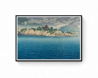 Kawase Hasui Benten Island Canvas Print -Japanese Landscape Ukiyo e Wall Art | Japanese Wall Art | Ukiyo-e Print