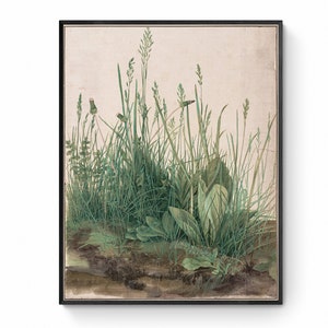 The Large Piece of Turf by Albrecht Dürer Canvas Fine Art Print Wall Art, Vintage Botanical Paintings Grass Poster Canvas Print Wall Art
