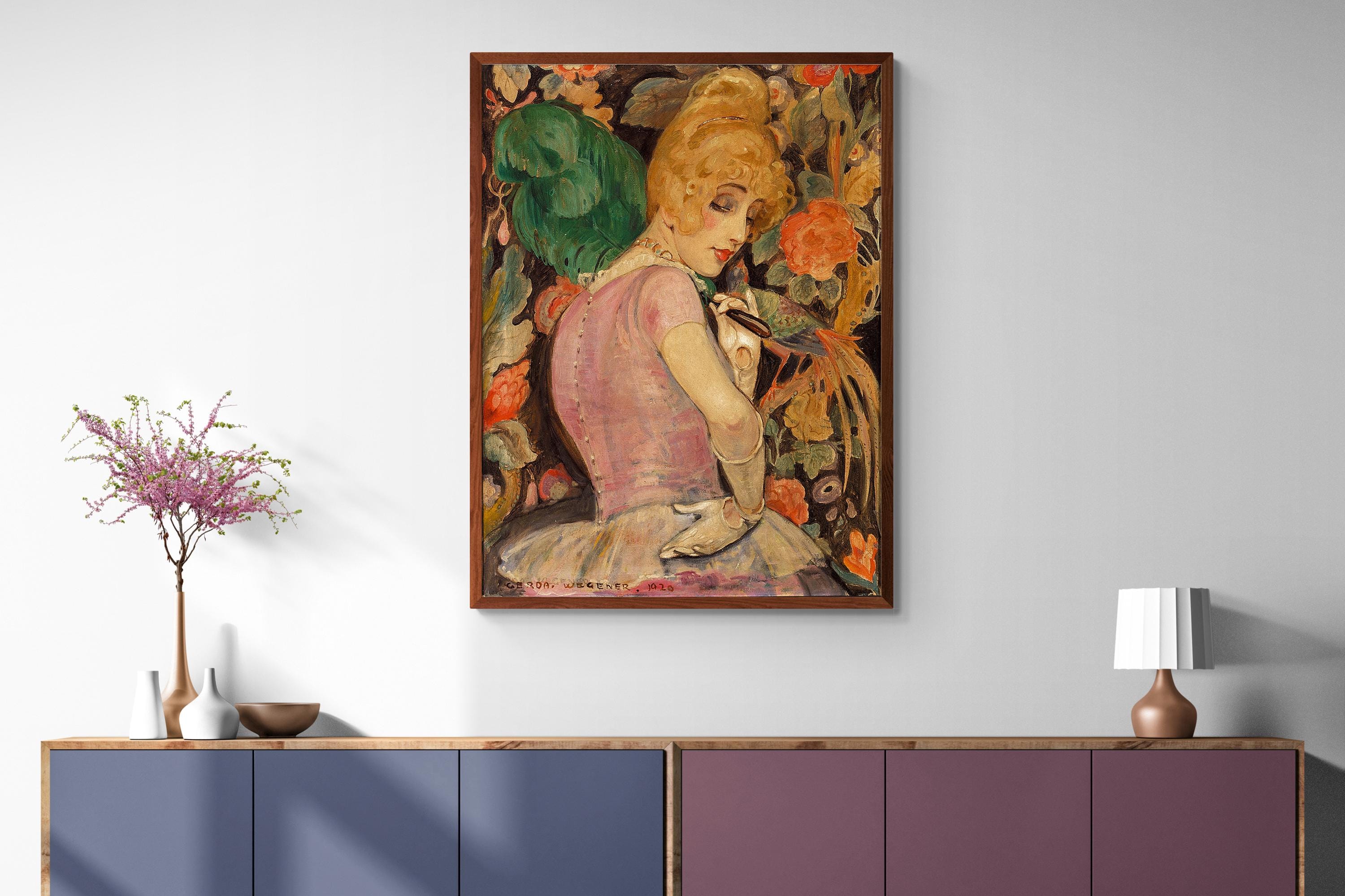 Lili With Feather Dust Vintage Portrait: Gerda Wegener Art Nouveau