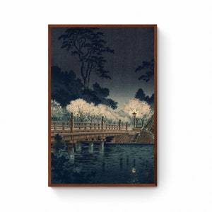Japanese Art Print - Benkei Bridge by Tsuchiya Koitsu, Japanese Woodblock Paintings Canvas Print, Ukito-e fine art reproduction