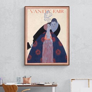 Vanity Fair-cover art nouveau-poster, Georges Lepape, rokende man en vrouw (canvasprint)
