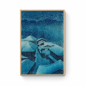 Japanese Art Print -  Snow in Shiobara Hataori by Kawase Hasui, Japanese Wood Block Canvas Wall Art Fine Art Print Giclee on Canvas