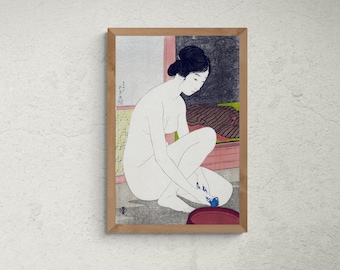 Hashiguchi Goyō Kunstdruck - Baden 1915, Japanischer Kunstdruck Leinwand Wandkunst, Ukiyo-e Leinwand Wandkunst