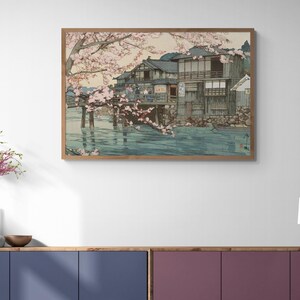 Impresión de arte japonés - Hayase, Osaka por Hiroshi Yoshida Pintura en madera japonesa Lienzo Arte de pared Impresión Giclée sobre lienzo, Paisaje
