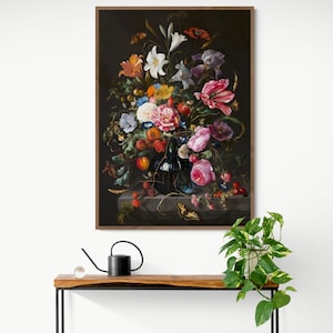 Florero de flores 1660 por Heemjan Davidsz De Heem Pinturas de flores Póster floral Impresión en lienzo Arte de la pared