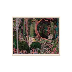 The New Generation, Colorfil Forest Fairies Art Print, Fantasy Art, Whimsical Forest Art, Mythological Painting Canvas Print Wall Art