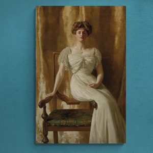 Portrait of The Hon. Mrs Harold Ritchie by John Collier Canvas Print, John Collier Portrait fine art reproduction canvas print
