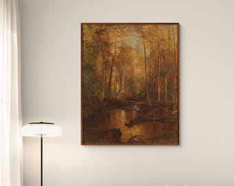 Autumn in the Catskills by Jervis McEntee, American Landscape, American Art, Autumn Forest Wall Art Giclée Fine Art Print Home Decor