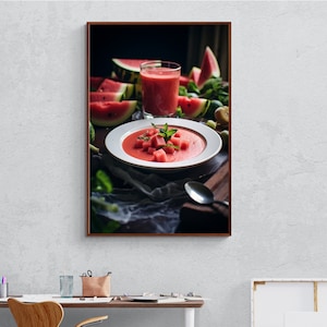 Watermelon Canvas Painting Fruit Wall Art Realistic Wall Art Watermelon Kitchen Decor Watermelon Art Living Room Decor Watermelon Wall Art