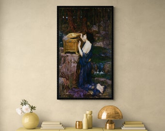 Impression sur toile Pandora Fine Art, peinture de John William Waterhouse, art mural déesse païenne vintage, art mythologique antique, sorcière