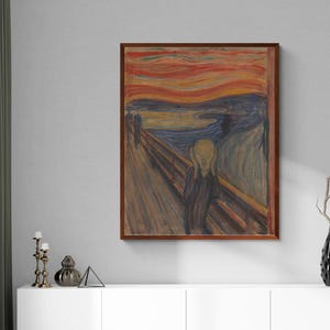 The Scream by Edvard Munch Canvas Wall Art Home Decor, Expressionism, Symbolism, Black Mood Archival Museum Canvas Art Print