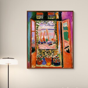 Otwarte okno Henri Matisse&#39;a, sztuka fowizmu, martwa natura, krajobraz, ekspresjonizm, sztuka ścienna, giclée, wydruk artystyczny, wystrój domu