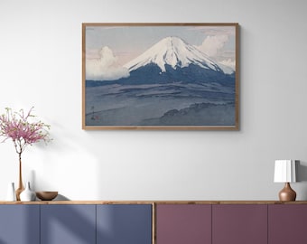 吉田博による日本のアートプリント「三保からの富士山」、木版画