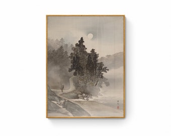墨絵川の風景画：日本の水墨画 - Etsy 日本