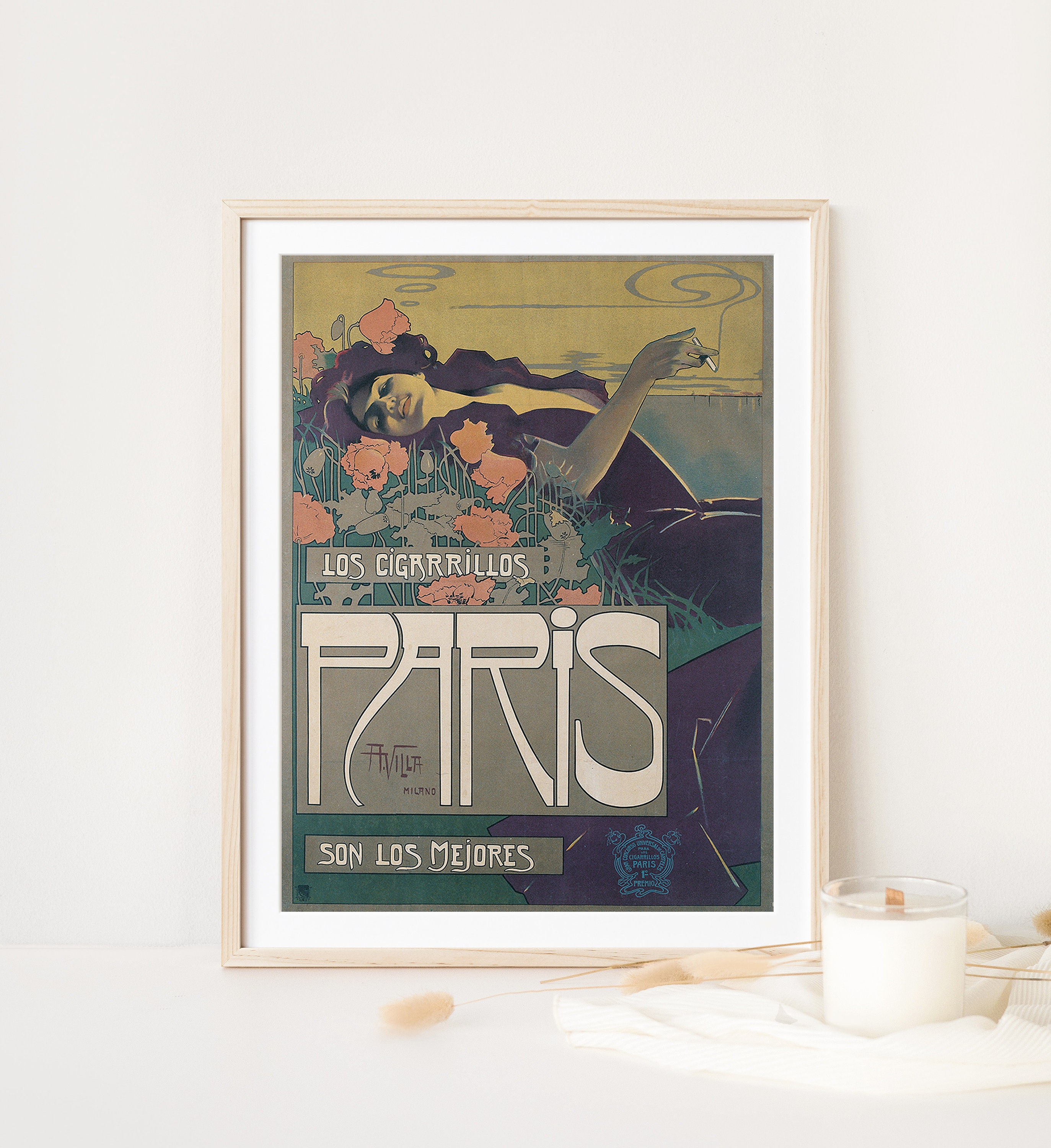 Antique Vintage 1920s Color Lithography Poster Aleardo Villa ...