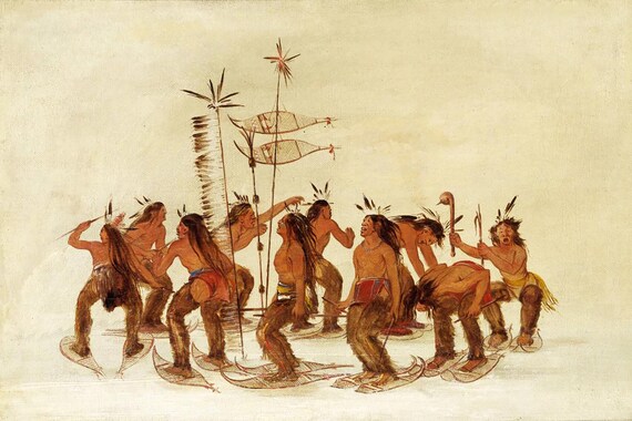 Ojibwa Dance, Ethnic American Life Art, Native American Dancing