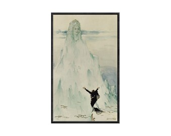 Gustav Adolf Mossa Canvas Art Print - Virgin Ice Goddess Mythology Painting