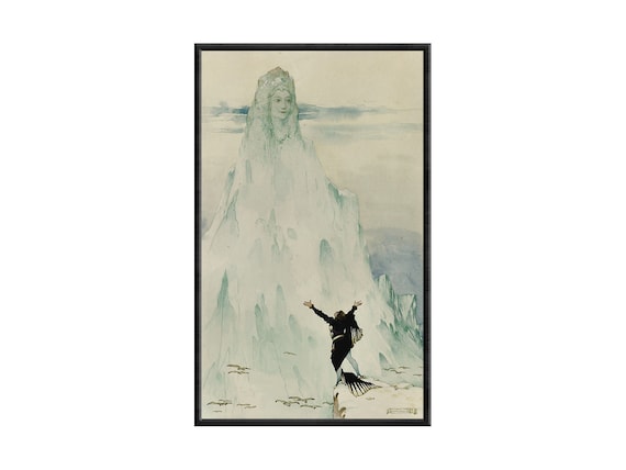 Gustav Adolf Mossa Canvas Art Print - Virgin Ice Goddess Mythology
