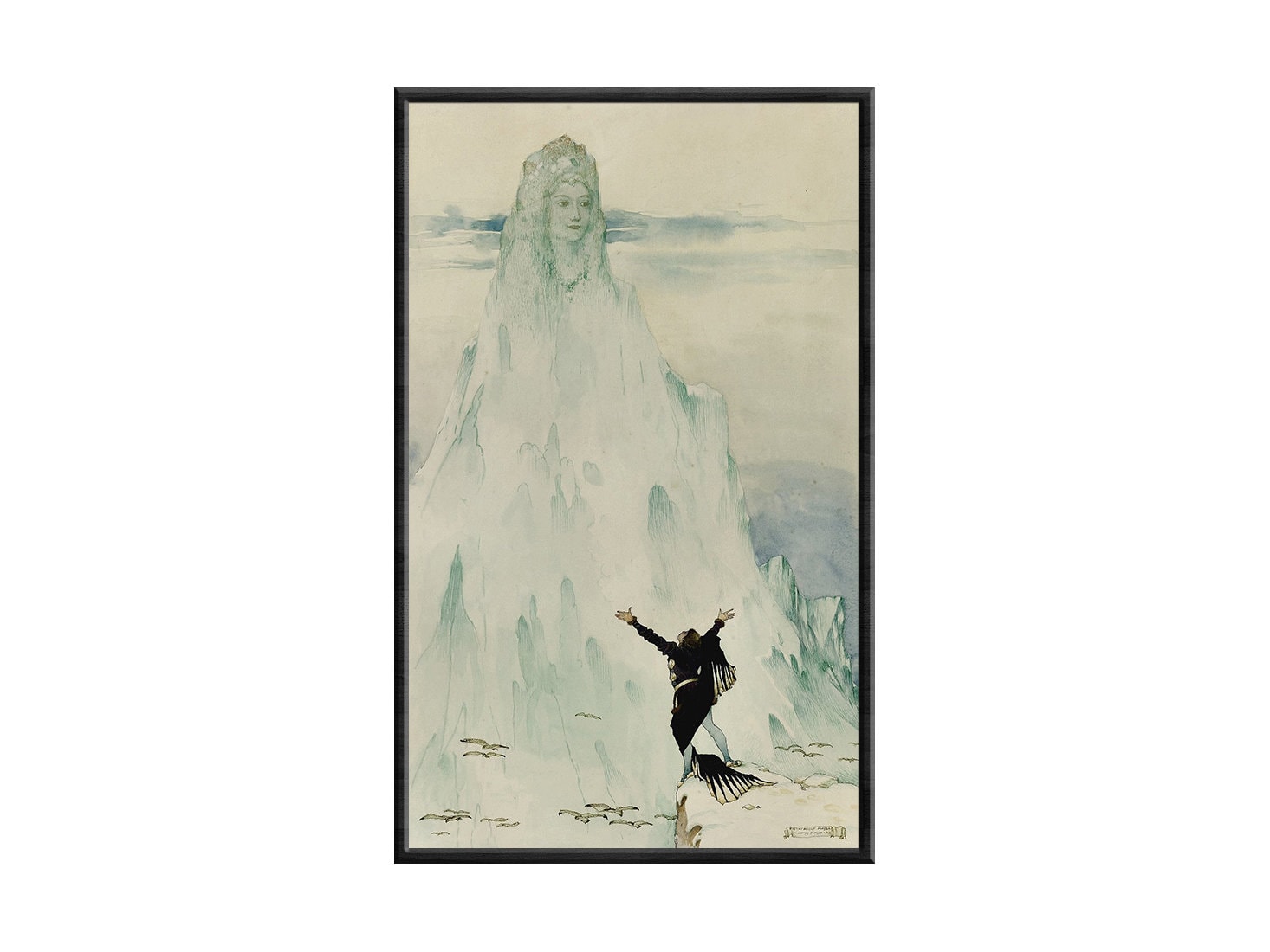Gustav Adolf Mossa Canvas Art Print - Virgin Ice Goddess Mythology