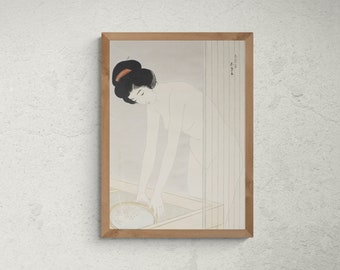 Hashiguchi Goyō Art Print - In the bath 1920, Japanese Art Print Canvas Wall Art, Ukiyo-e Canvas Print Wall Art