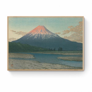 Kawase Hasui Reproduction Canvas Prints - Fujikawa, Japanese Landscape Art Print Canvas Wall Art, Ukiyo e Canvas Print