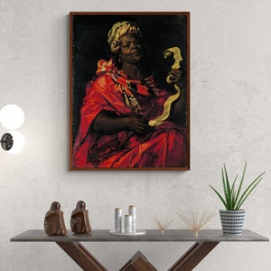The Sibyl Agrippina Art Print, Ancient Greek Mythology Canvas Wall Art, Vintage Black Woman Painting, Mythology Paintings Canvas Print
