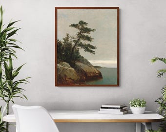 Landscape Vintage Painting, Vintage Wall Art, Old Pine, Rustic Wall Decor, Landscape Wall Art Giclée Fine Art Print Home Decor