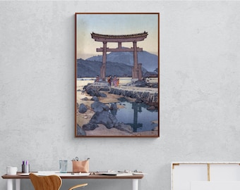 Japanese Woodblock Print: Benten Shrine, Hiroshi Yoshida, Asian Wall Decor Canvas Print