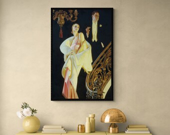 Advertisement for The Arrow Collar Man illustrated poster by J. C. Leyendecker,  Art Nouveau, Art Deco, Vintahe Advertisement Canvas Print