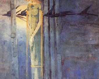 Frances Macdonald III Omen Canvas Poster Wall Art Reproduction, Symbolic Art Nouveau Print Wall Decor Home Decor