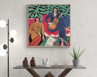 La Musique Print - Colorful Vintage Guitar Player Art by Henri Matisse - Eclectic Wall Decor, Archival Giclée Fine Art Print