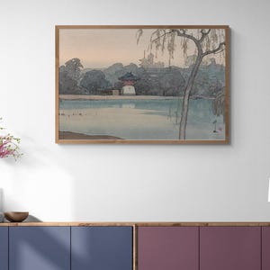 Impresión artística japonesa - Ikenohata, Tokio por Hiroshi Yoshida Pintura japonesa en madera Lienzo Arte mural Impresión Giclée sobre lienzo, Paisaje japonés