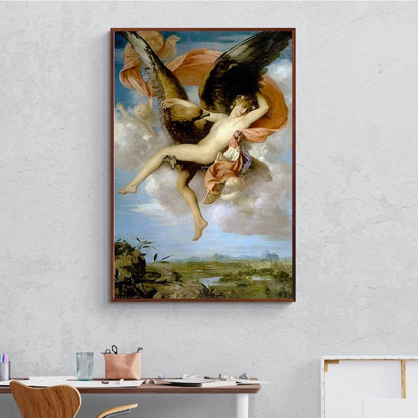 Gabriel Ferrier Ganymede Giclee Print Reproduction Painting Large Size Canvas Paper Wall Art Poster, Fatasy Art Canvas Print Wall Art