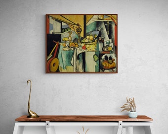Lienzo impreso de Naturaleza muerta de Matisse – Decoración de arte abstracto cubista estilo museo vintage