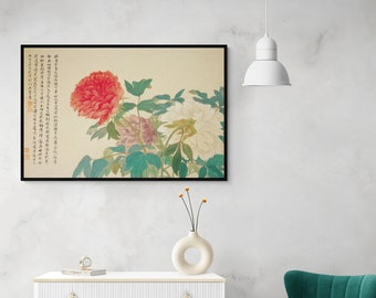 Cuadro decorativo floral de peonías de Yun Shouping