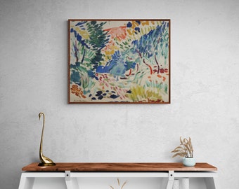 Lienzo impreso de un paisaje de Henri Matisse: Reproducción de arte expresionista abstracto (estilo vintage)