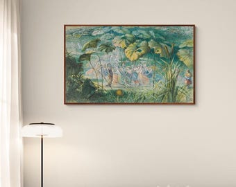 Feenland Kunstdruck, Feenlandschaft, Kunst für Kinder, Im Feenland – Tanz der Elfen, Richard Doyle Wandkunst