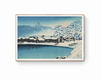 Kawase Hasui Snow Scene Canvas Print -Japanese Landscape Ukiyo e Wall Art | Japanese Wall Art | Ukiyo-e Print