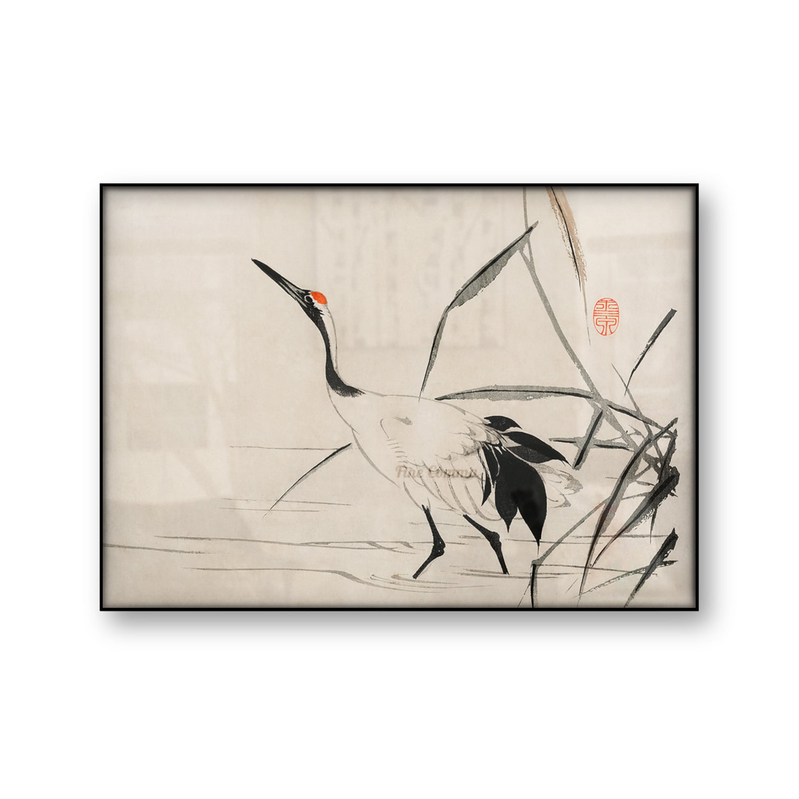 Japanese Crane Art Prints, Posters, Crane Paintings by Mochizuki