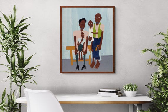 Folk Family by William H. Johnson, American Style Folk Art