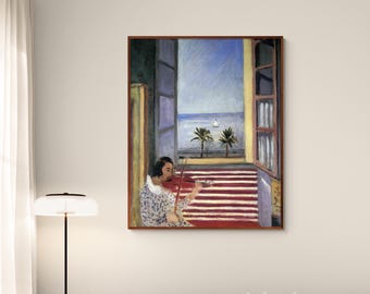 Matisse Wall Art: Young Woman Playing Violin, Fauvism, Post-Impressionism Portrait, Colorful Vintage Print, Favism Style, 1920s