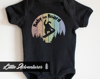 Baby on Board Baby Bodysuit, Snowboard Baby Creeper, Future Snowboarder, Snowboard Baby, Baby Shower Gift