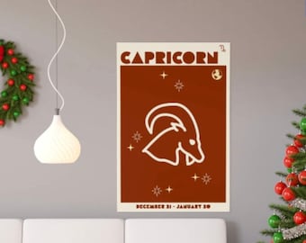 Capricorn Zodiac Poster Astrology Print