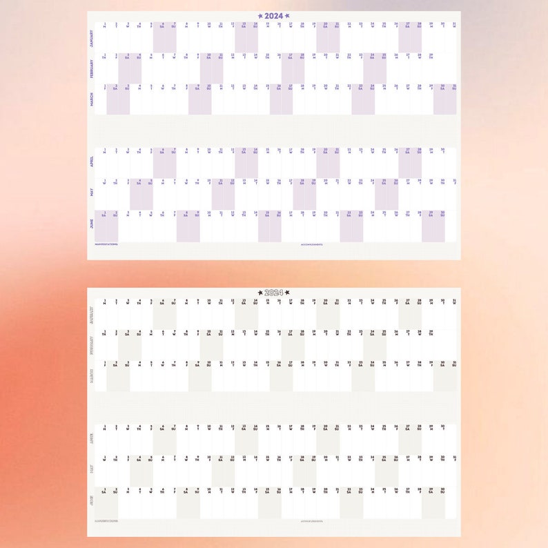 2024 Giant Wall Calendar BUNDLE DEAL See Your Entire YEAR at a Glance 24x36 In. Best Seller by