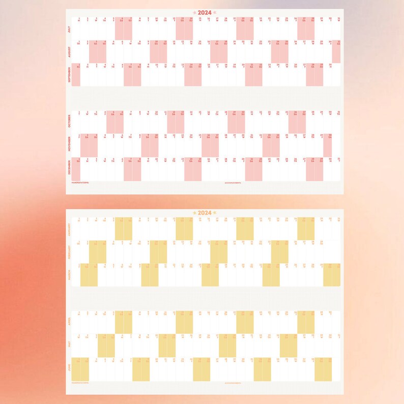 2024 Giant Wall Calendar BUNDLE DEAL See Your Entire YEAR at a Glance 24x36 In. Best Seller by