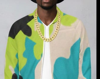 Camisa raglán con cremallera (estampado integral) vibrante