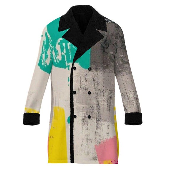 Double Breasted Suit Collar Trench Coat(All-Over Printing)