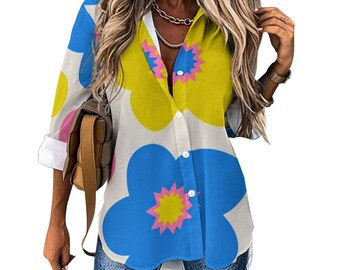 Camisa con dobladillo asimétrico (estampado integral)